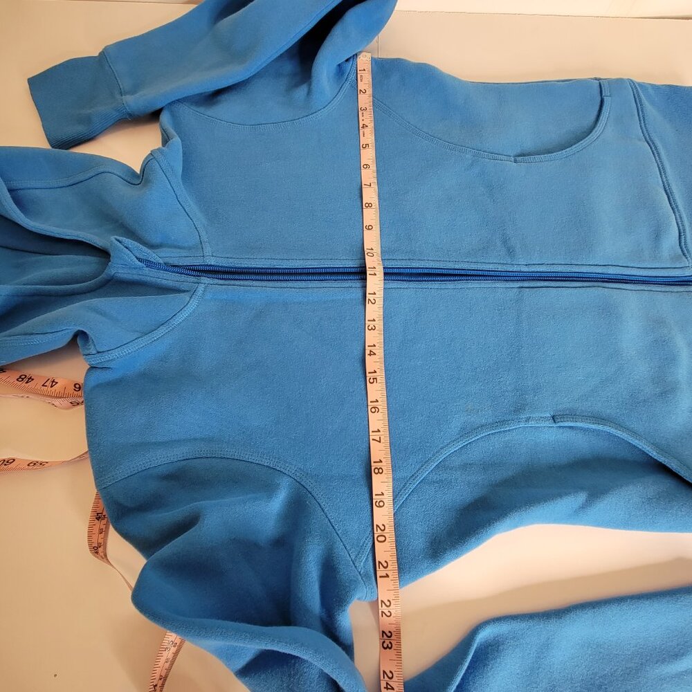Zella Ladies Bright Azure Blue Fleece Hoody Size L Pockets - Picture 6 of 11